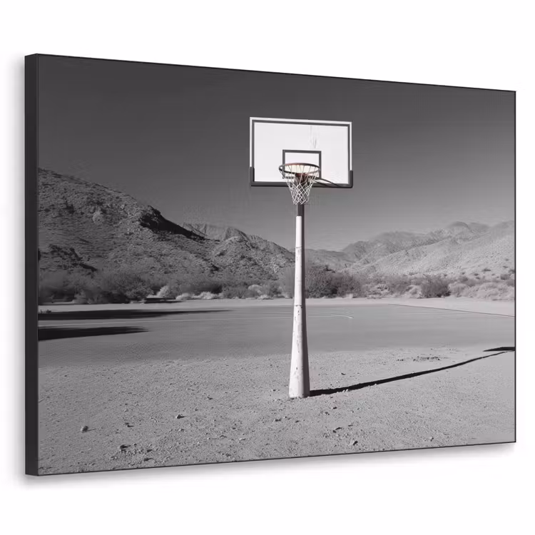 Art Frame - Basketbalpaal - Landschap - Zand - Wit — 1