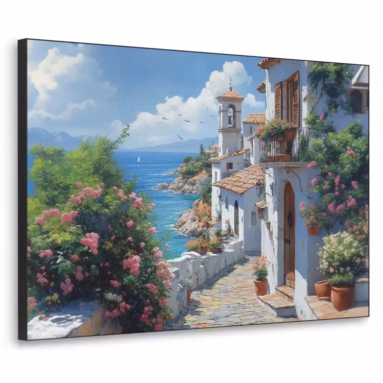 Art Frame - Huizen - Zee - Bomen - Bloemen — 1