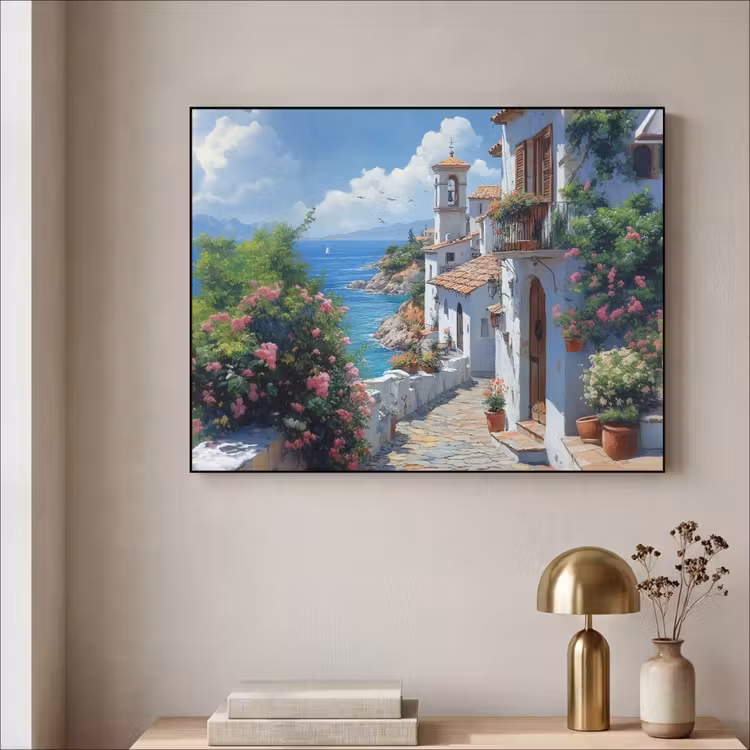 Art Frame - Huizen - Zee - Bomen - Bloemen — 5