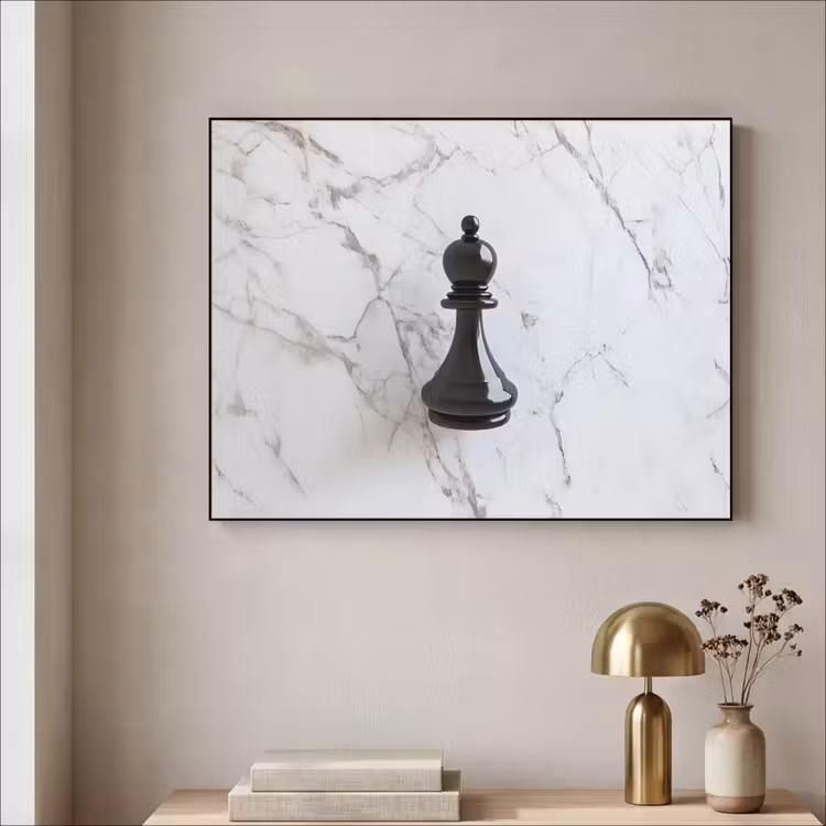 Art Frame - Schaakstuk - Loper - Zwart - Marmer — 5