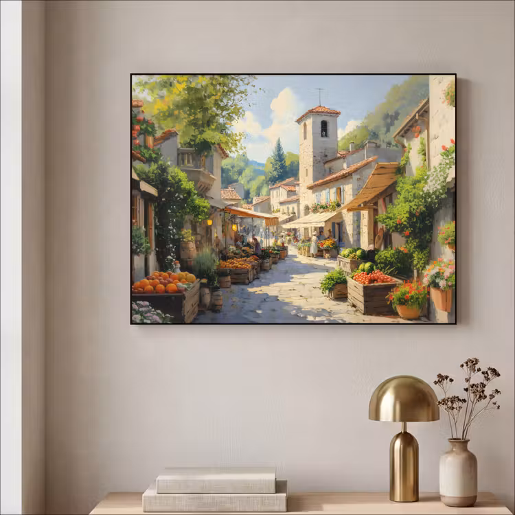 Art Frame - Dorp - Zon - Kraampjes - Huizen — 5