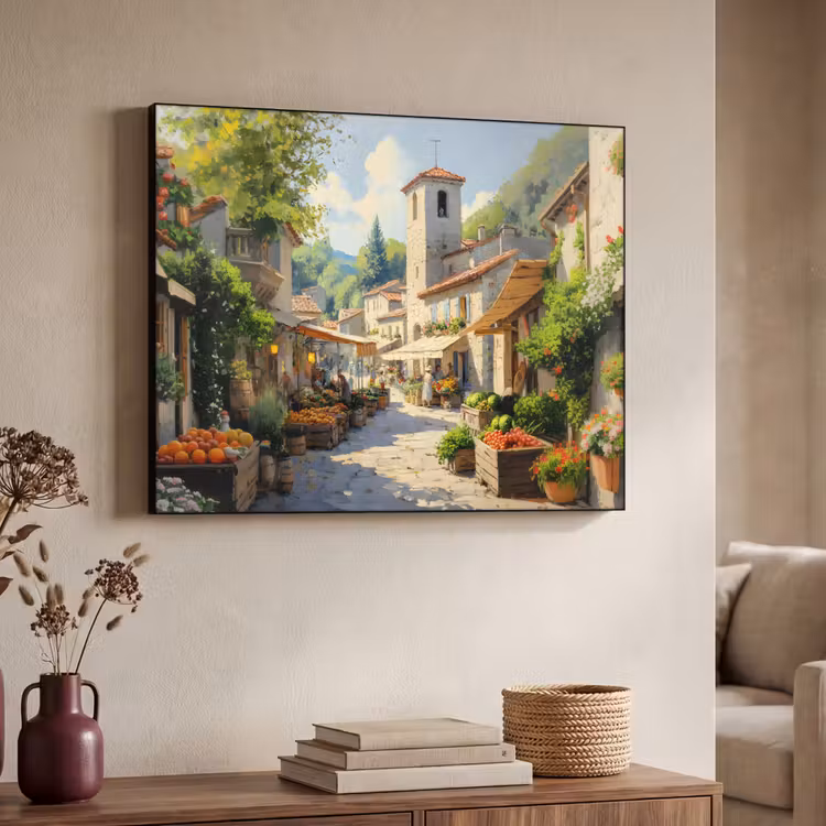Art Frame - Dorp - Zon - Kraampjes - Huizen — 7
