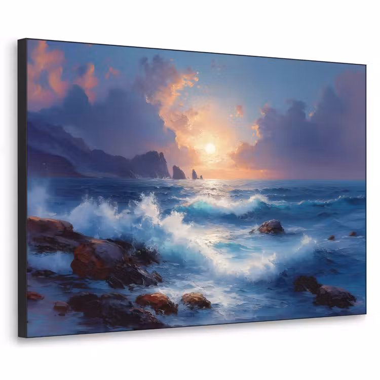 Art Frame - Golven - Zee - Kleurrijk - Rotsen — 1