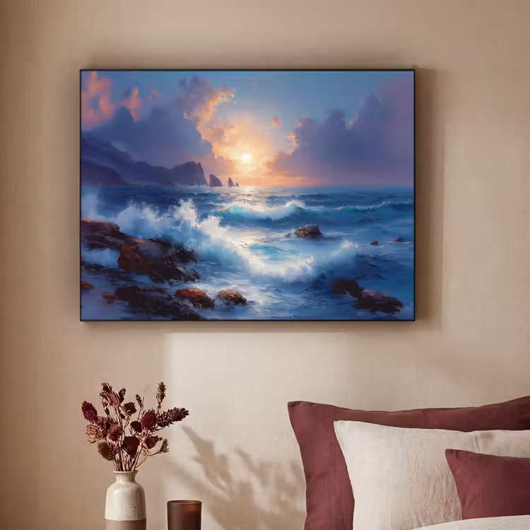 Art Frame - Golven - Zee - Kleurrijk - Rotsen — 3