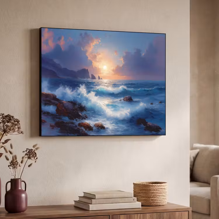 Art Frame - Golven - Zee - Kleurrijk - Rotsen — 7