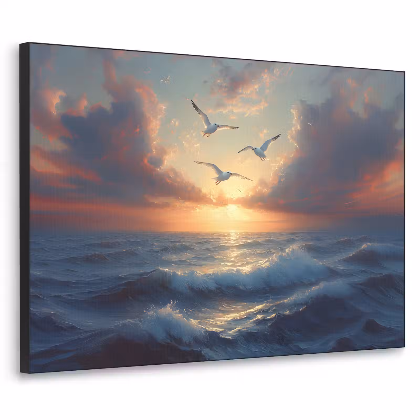 Art Frame - Meeuwen - Zonsondergang - Zee - Wolken — 1