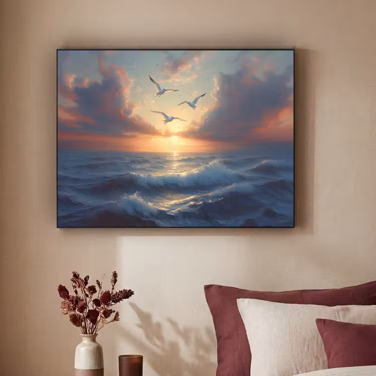 Art Frame - Meeuwen - Zonsondergang - Zee - Wolken — 3