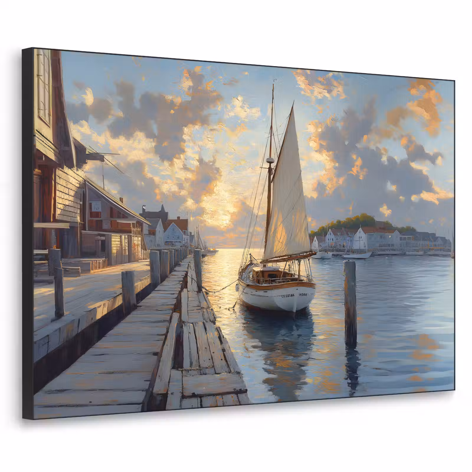 Art Frame - Zeilboot - Zon - Pier - Hout — 1
