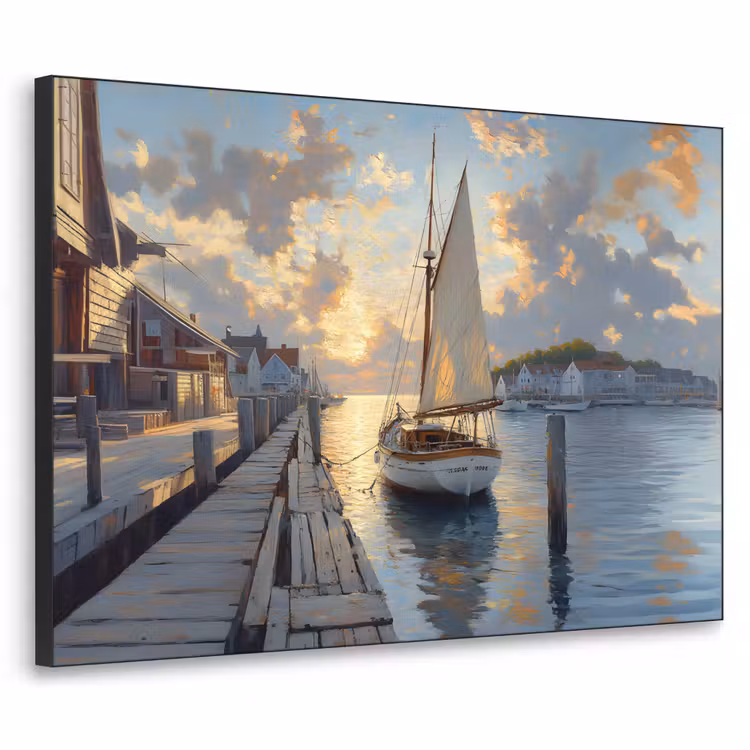 Art Frame - Zeilboot - Zon - Pier - Hout — 1