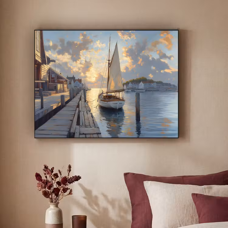 Art Frame - Zeilboot - Zon - Pier - Hout — 3