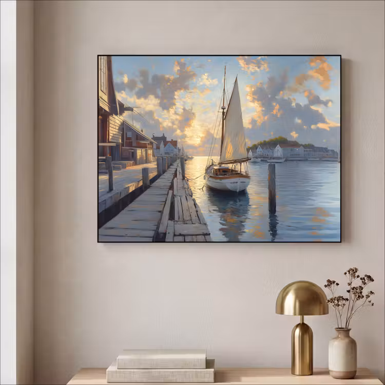 Art Frame - Zeilboot - Zon - Pier - Hout — 5