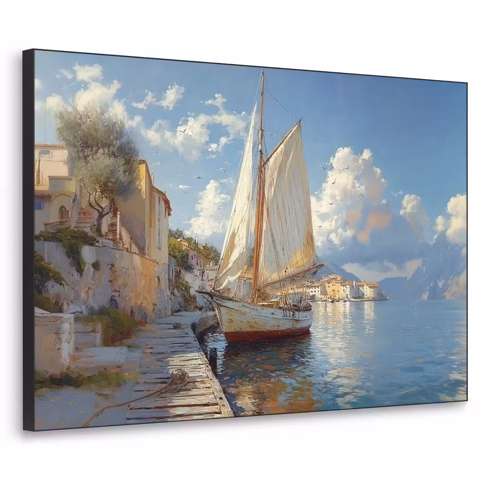 Art Frame - Zeilschip - Huizen - Kade - Zee — 1