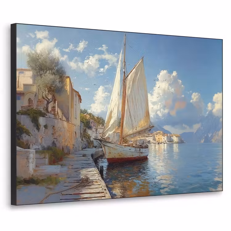 Art Frame - Zeilschip - Huizen - Kade - Zee — 1