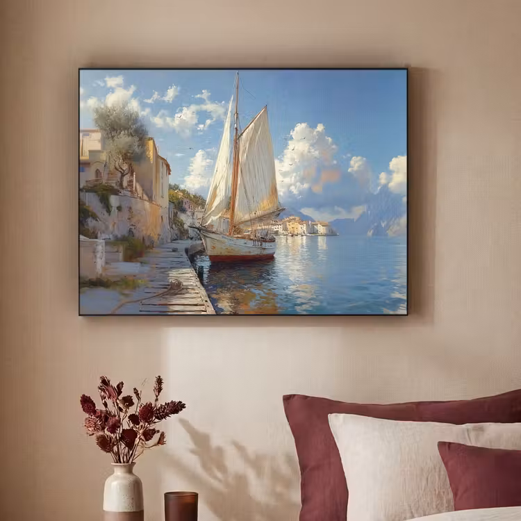 Art Frame - Zeilschip - Huizen - Kade - Zee — 3