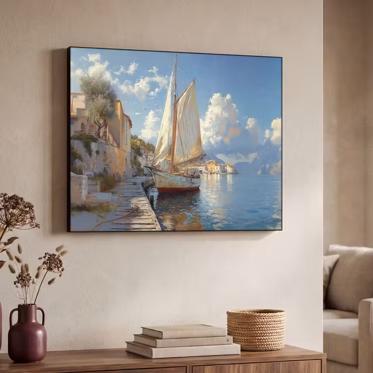 Art Frame - Zeilschip - Huizen - Kade - Zee — 7