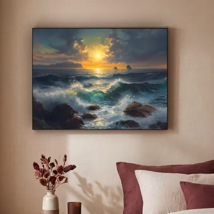 Art Frame - Zee - Zon - Golven - Rotsen — 3