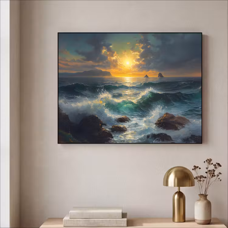 Art Frame - Zee - Zon - Golven - Rotsen — 5