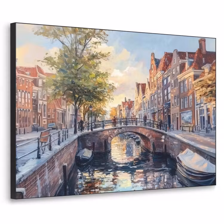 Art Frame - Brug - Stad - Huizen - Boot — 1