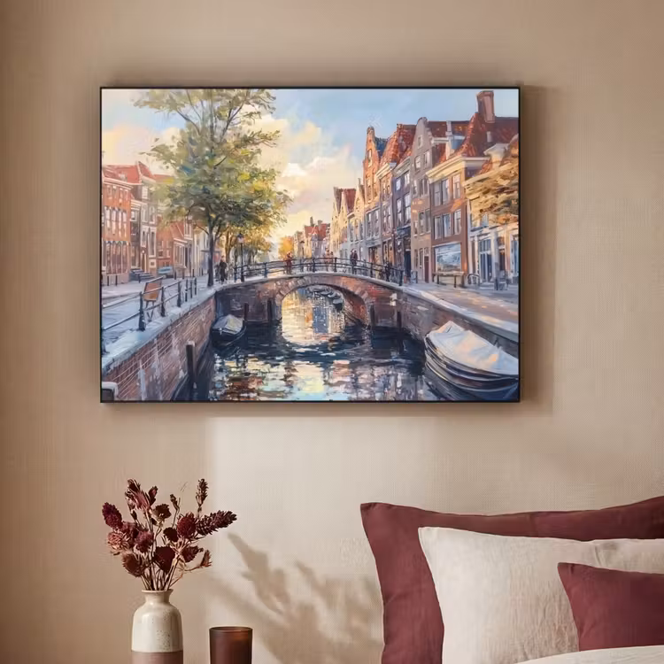 Art Frame - Brug - Stad - Huizen - Boot — 3