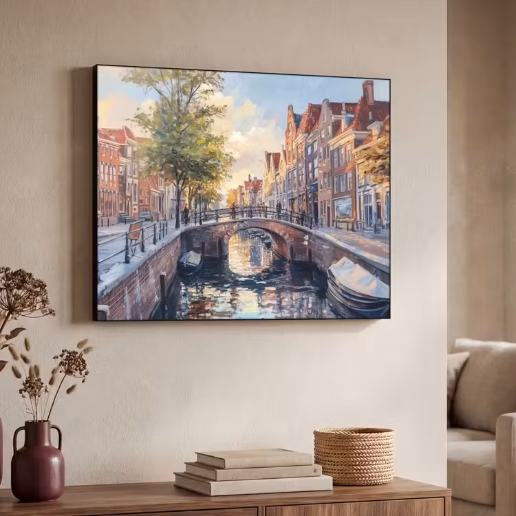 Art Frame - Brug - Stad - Huizen - Boot — 7