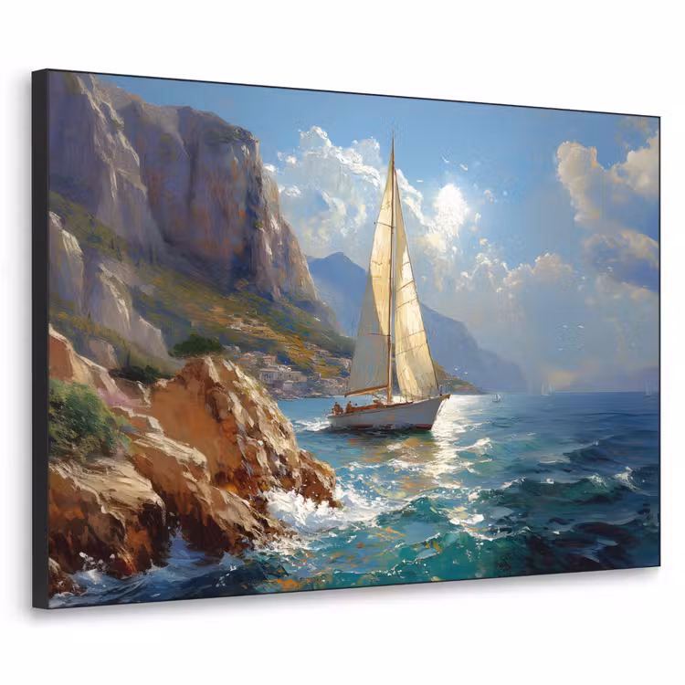 Art Frame - Zeilschip - Zee - Rotsen - Wolken — 1