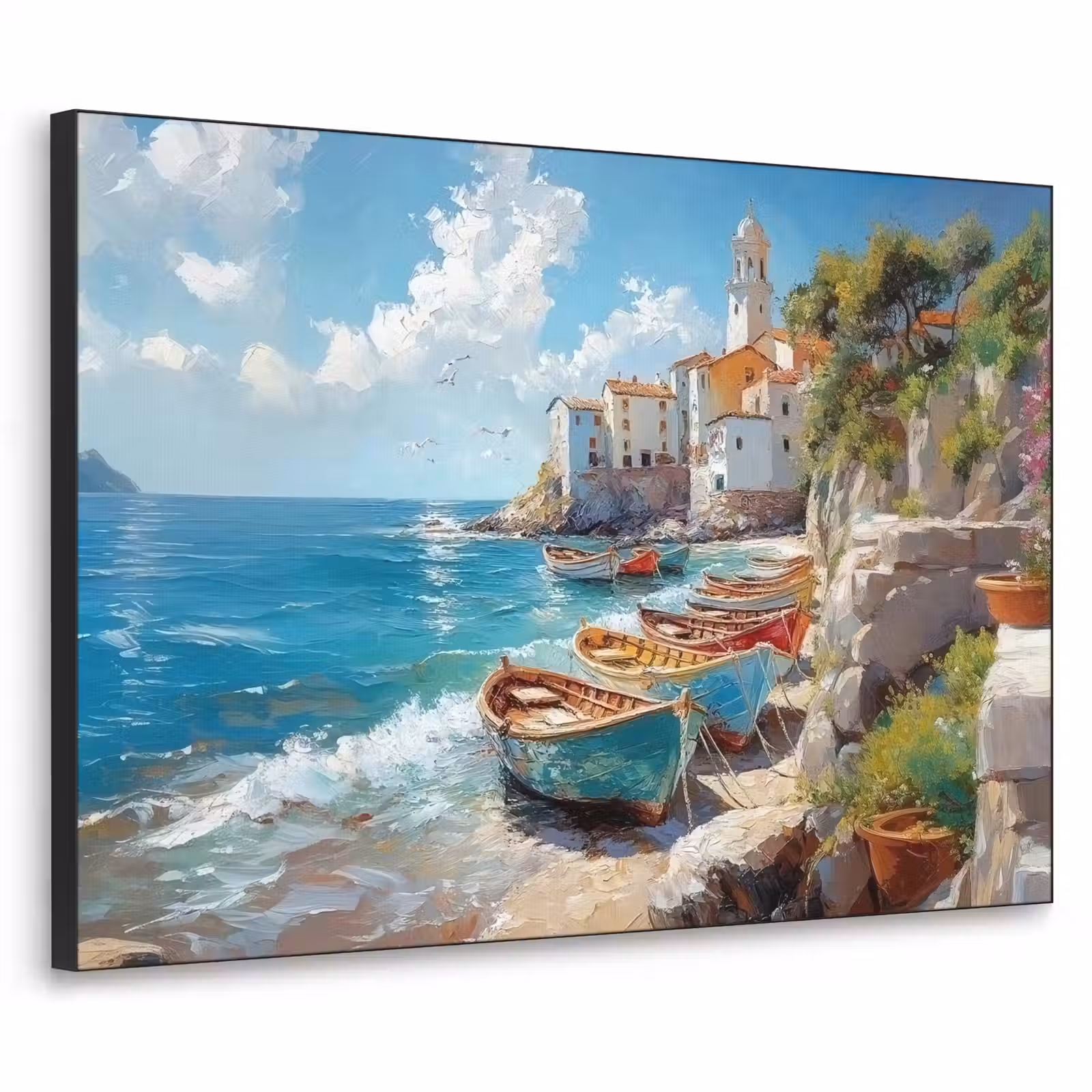 Art Frame - Boten - Rotsen - Zee - Zon — 1