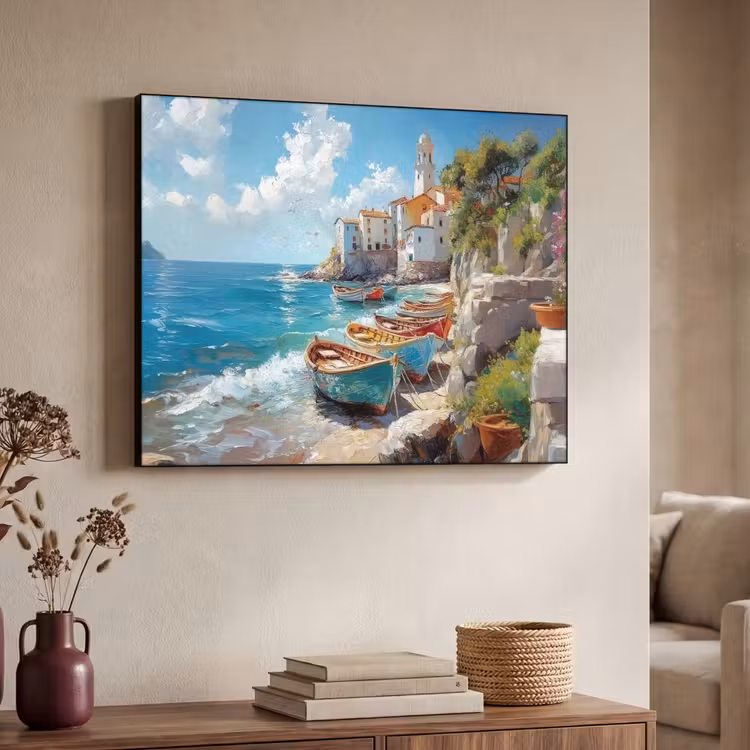 Art Frame - Boten - Rotsen - Zee - Zon — 7
