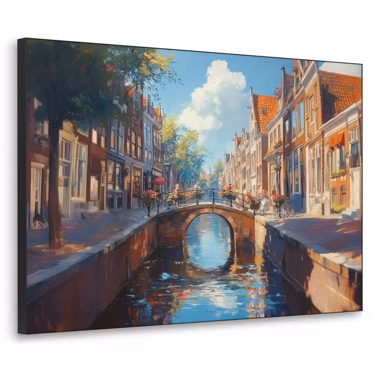 Art Frame - Stad - Gracht - Zon - Fietsen — 1
