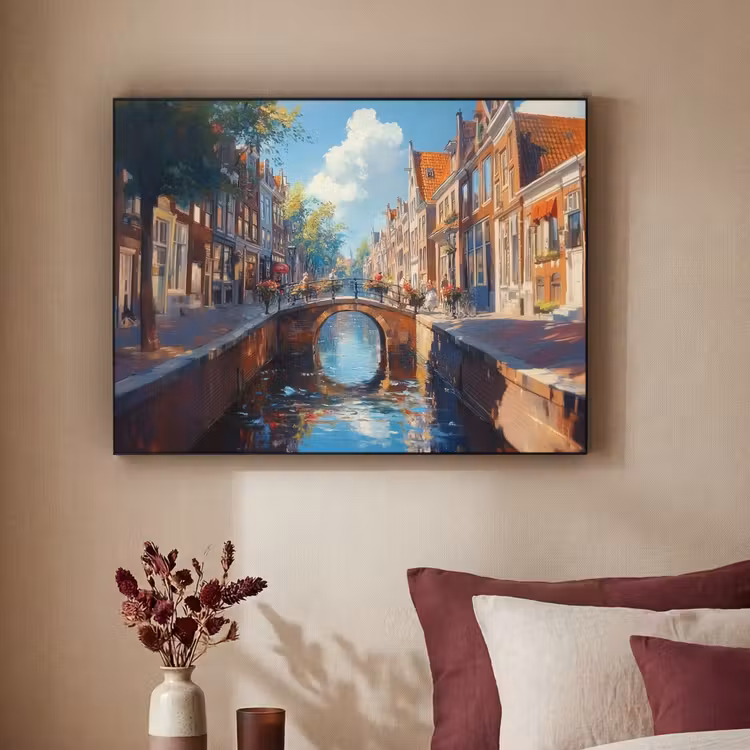 Art Frame - Stad - Gracht - Zon - Fietsen — 3