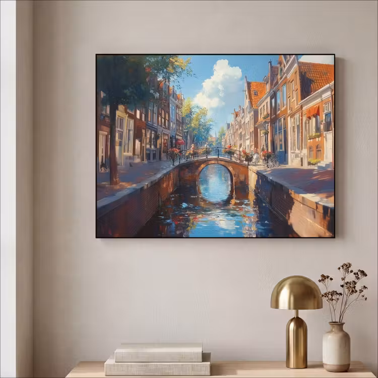 Art Frame - Stad - Gracht - Zon - Fietsen — 5