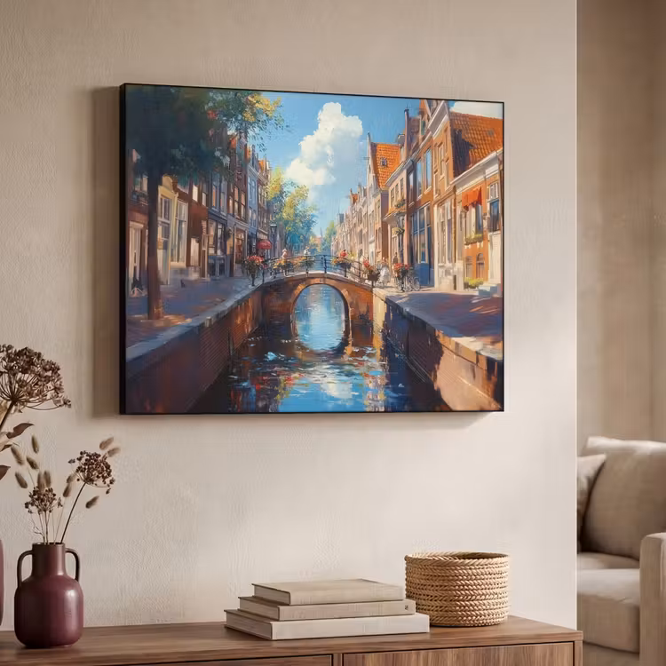Art Frame - Stad - Gracht - Zon - Fietsen — 7