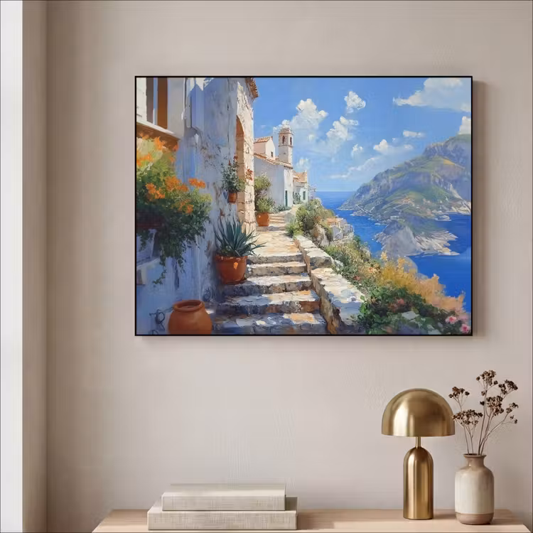 Art Frame - Trap - Huizen - Berglandschap - Zee — 5