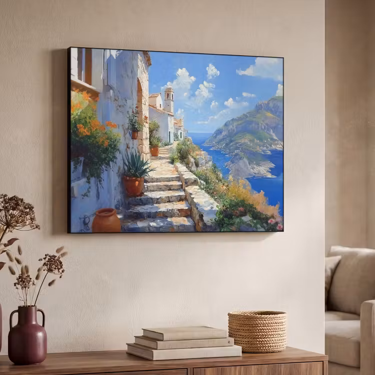 Art Frame - Trap - Huizen - Berglandschap - Zee — 7