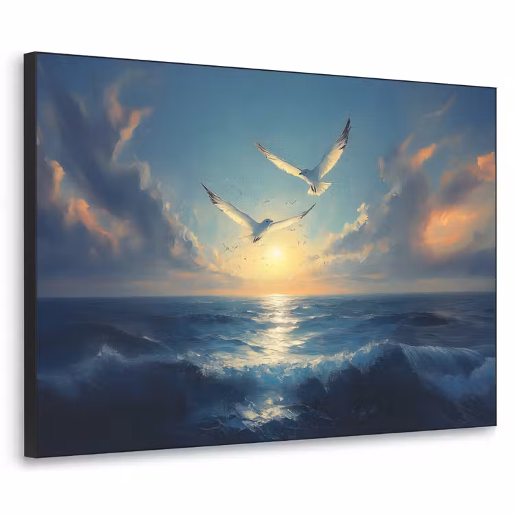 Art Frame - Meeuwen - Zee - Wolken -Blauw — 1