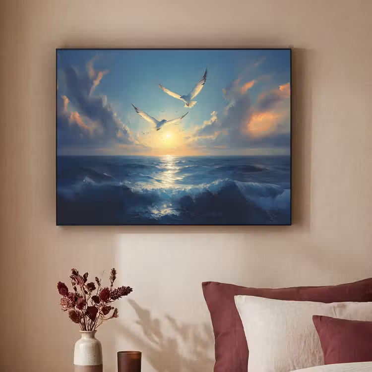 Art Frame - Meeuwen - Zee - Wolken -Blauw — 3