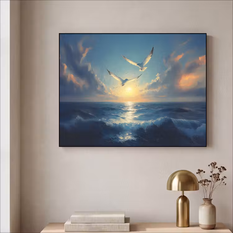 Art Frame - Meeuwen - Zee - Wolken -Blauw — 5