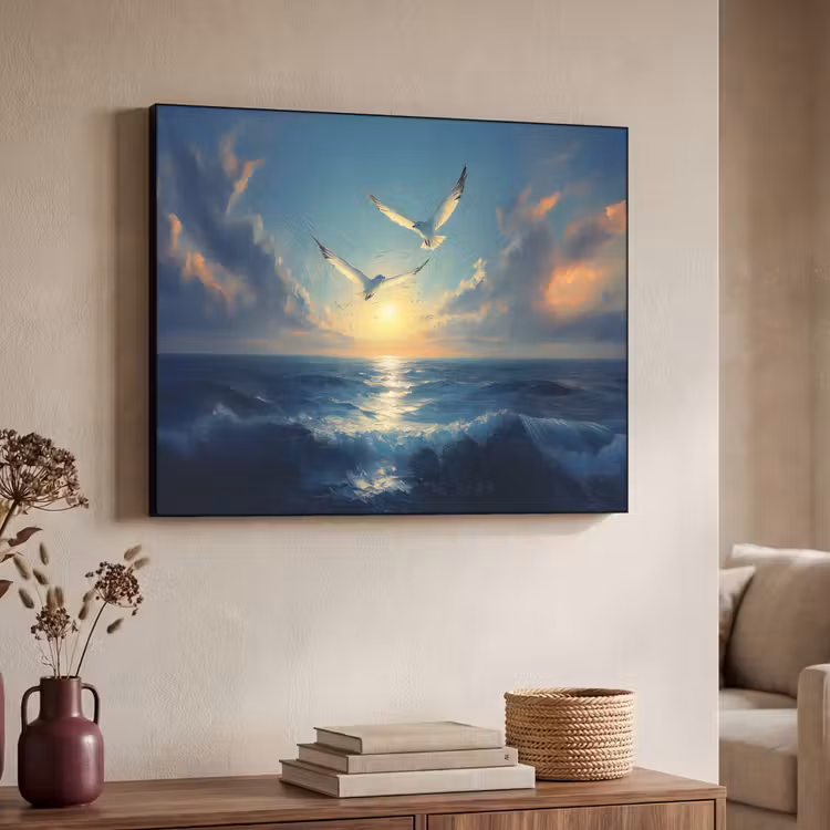 Art Frame - Meeuwen - Zee - Wolken -Blauw — 7