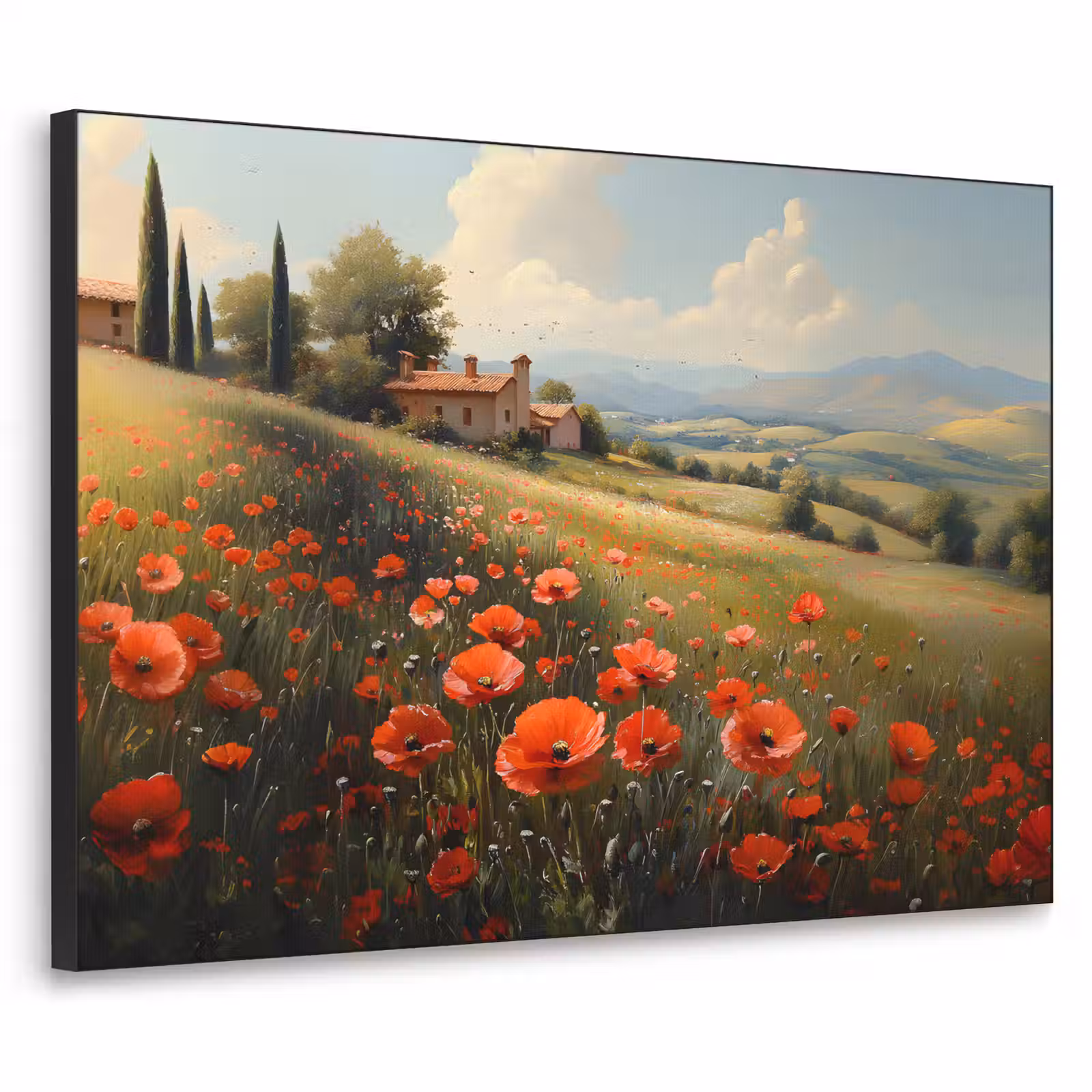Art Frame - Klaprozen - Rood - Heuvels - Landschap — 1