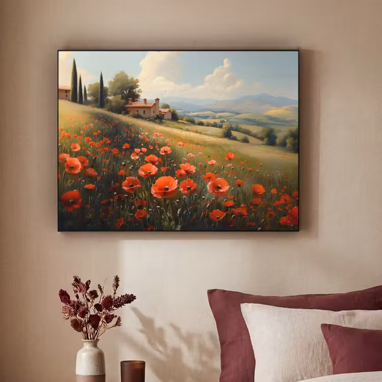 Art Frame - Klaprozen - Rood - Heuvels - Landschap — 3