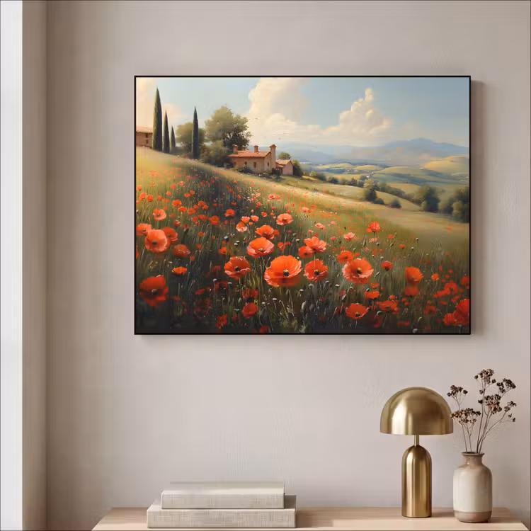 Art Frame - Klaprozen - Rood - Heuvels - Landschap — 5
