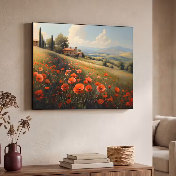Art Frame - Klaprozen - Rood - Heuvels - Landschap — 7