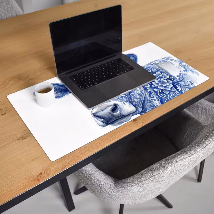 Bureau onderlegger - Illustratie - Koe - Blauw — 3