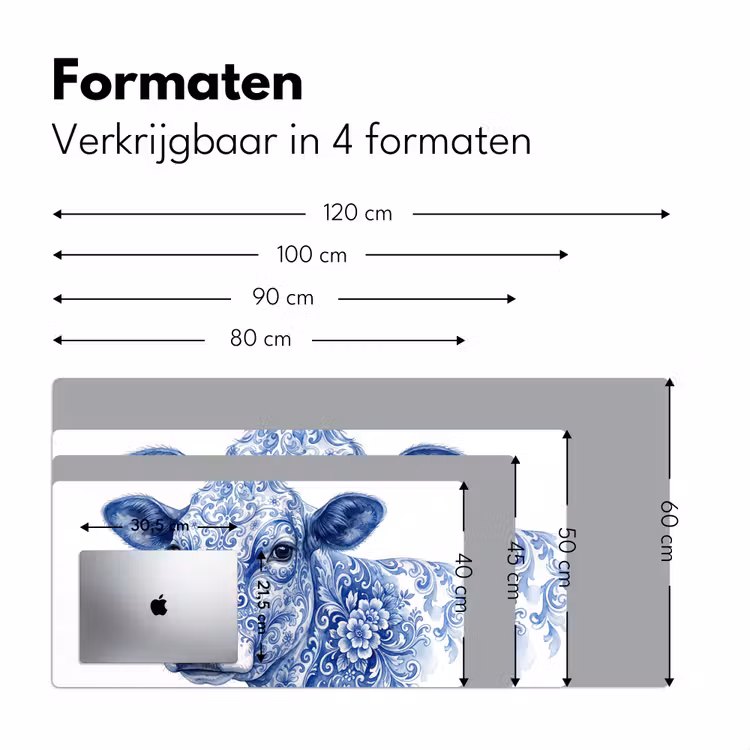 Bureau onderlegger - Illustratie - Koe - Blauw — 8