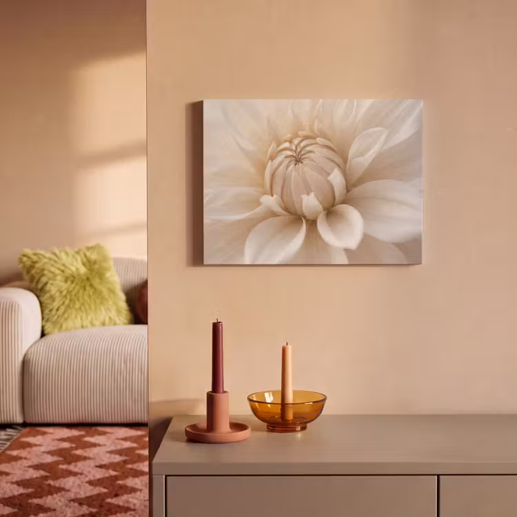 Akoestisch schilderij - Bloem - Dahlia - Wit — 2