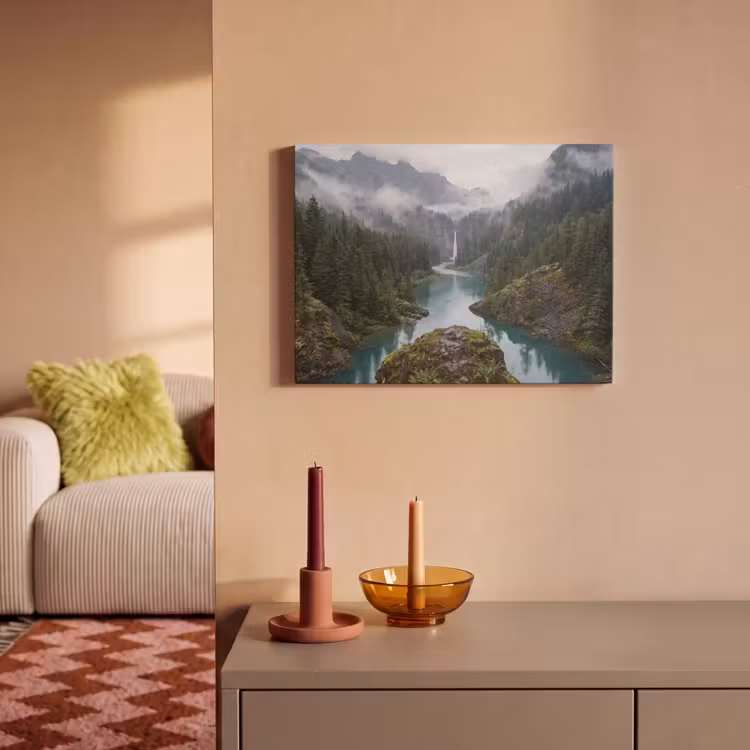 Akoestisch schilderij - Waterval - Bomen - Bergen — 2