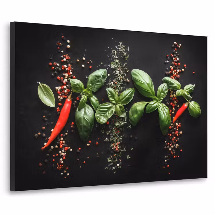 Art Frame - Chilipepers - Basilicum - Blaadjes - Rood — 1