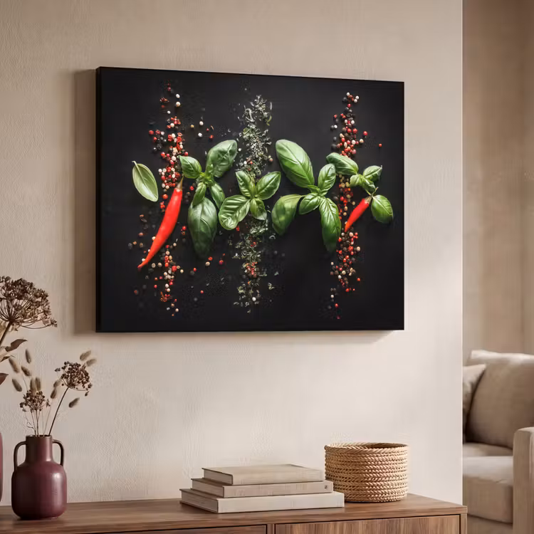 Art Frame - Chilipepers - Basilicum - Blaadjes - Rood — 7