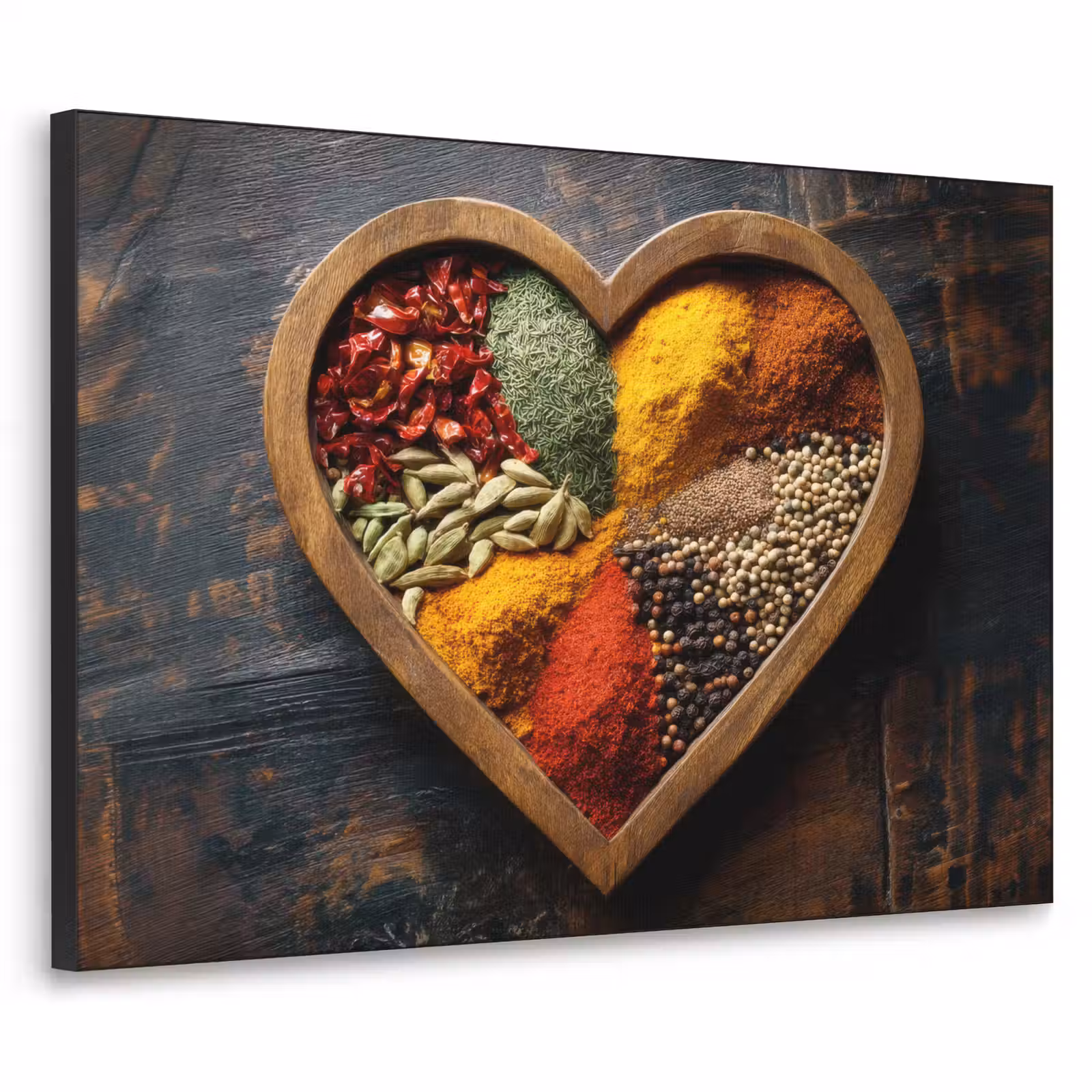 Art Frame - Houten - Hart - Kleurrijke - Specerijen — 1