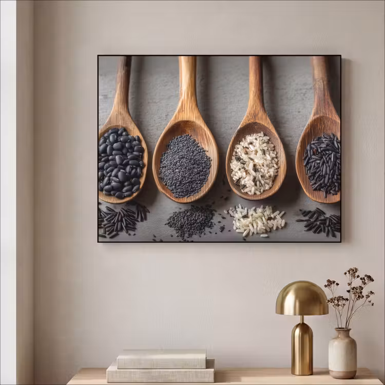 Art Frame - Houten - Lepels - Rijst - Zaden — 5