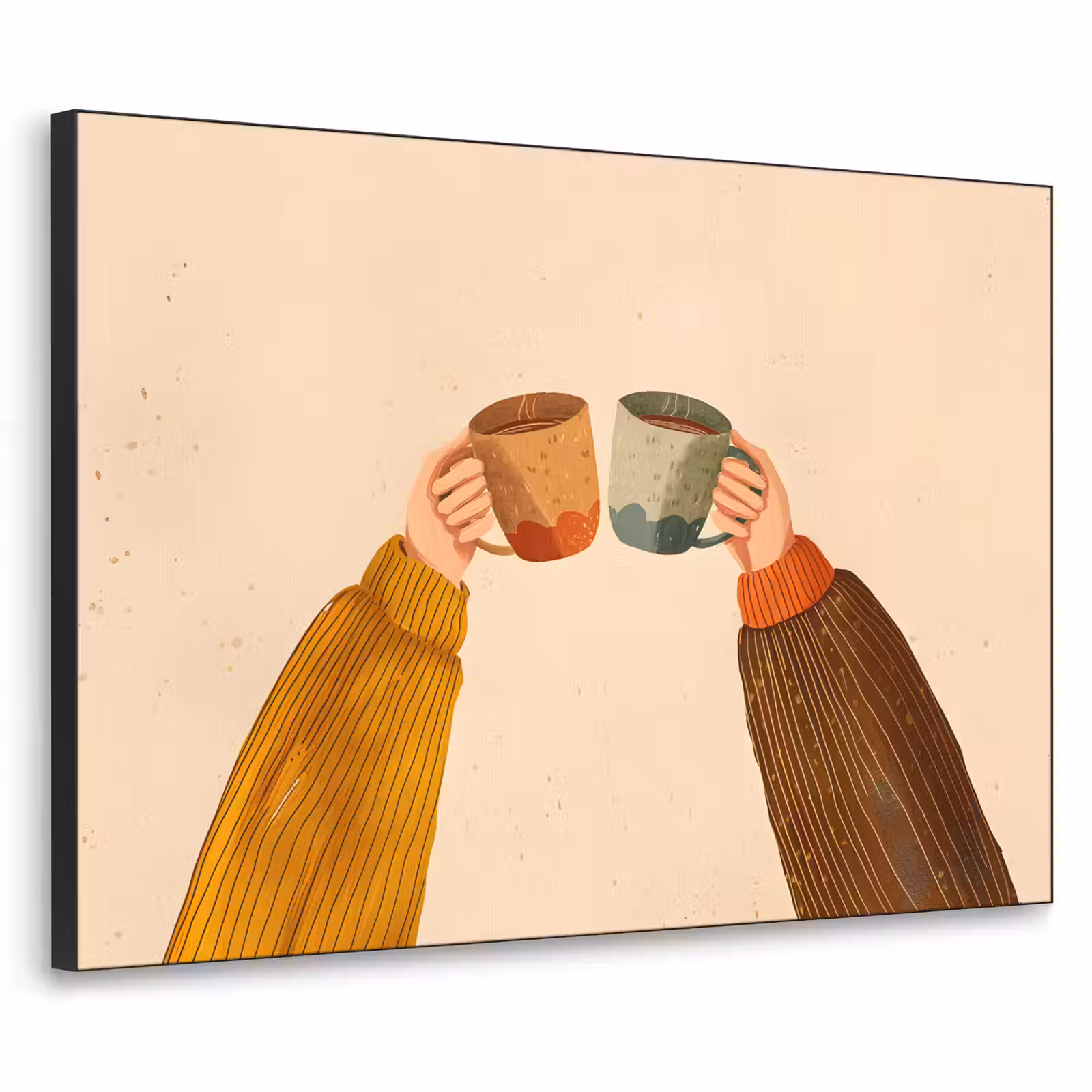 Art Frame - Illustratie - Mokken - Proosten - Bruin — 1